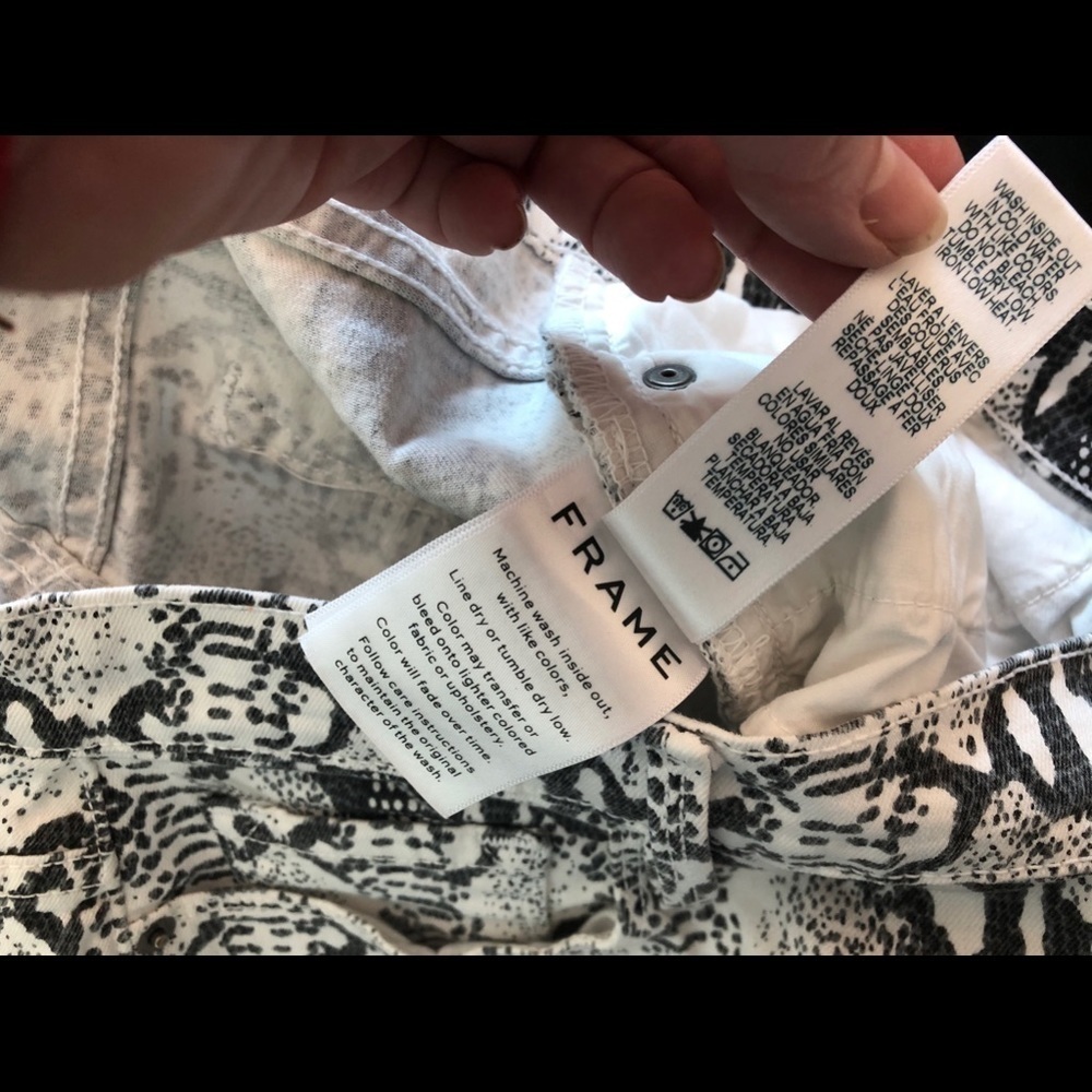 Frame All High Rise Cigarette Python Print Jeans - image 11